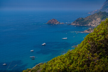 Rocky Tuscan Coastline with Boats
