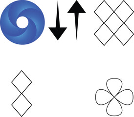 Abstract vector background with glossy arrow and heart symbols in a modern design