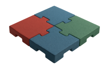 Textured rubber tiles for a safe, cushioned play area in your backyard.