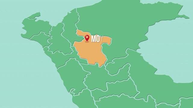 Mapa de Per&uacute; con divisi&oacute;n pol&iacute;tica resaltando el departamento de San Mart&iacute;n y su capital Moyobamba
