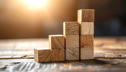 Wooden blocks forming a staircase