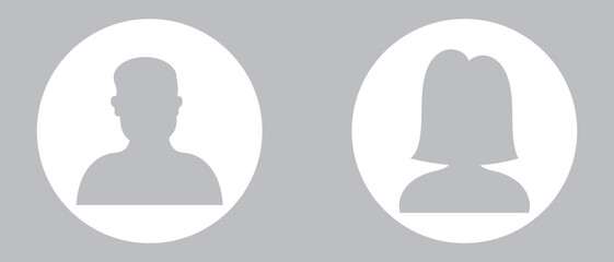 user Avatar Icons, Male And Female Profiles icon Minimalist Design with logotype. vector illustration.