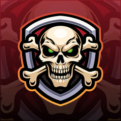 Skull head  esport mascot logo design