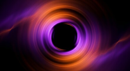 Vibrant swirling galaxy of purple and orange light creates a captivating cosmic vortex perfect for futuristic designs and space-themed visuals