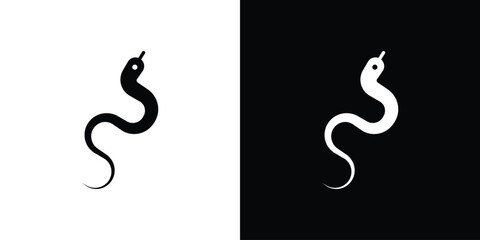 Naklejka premium Snake icon vector graphics, a flat solid icons