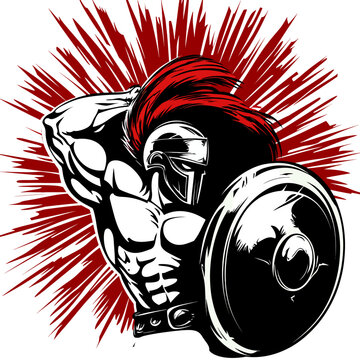 Vector illustration of a gladiator 