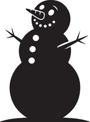 Minimal Vector Snowman Silhouette