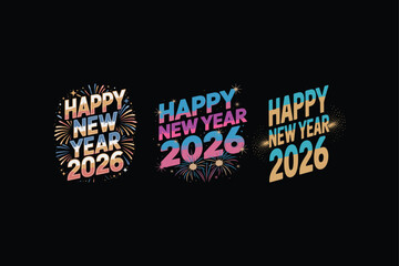  Typography design 2026 vector art.