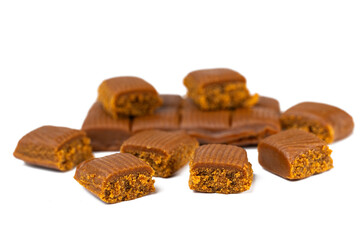 Milk toffee isolated