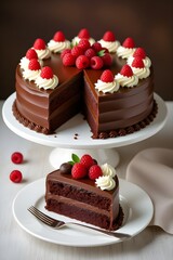 Delicious Chocolate Cake with Raspberry Topping – Gourmet Dessert and Bakery