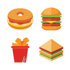 chicken box burgher sandwich fast food set