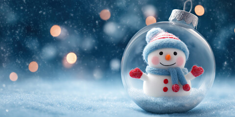 A snowman in a hard hat and gloves intently uses a tablet with a stylus, set against a dark, glowing industrial background. created by ai