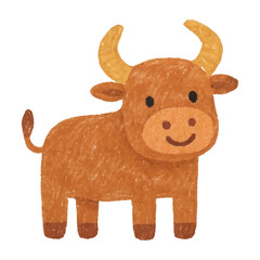 PNG Cute cartoon bull illustration.