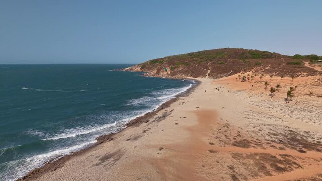 Aerial view of Malhada Beach, Jericoacoara village - Jijoca de Jericoacoara, Cear&aacute;, Brazil