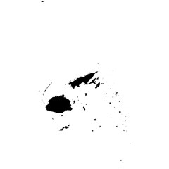 Editable black vector silhouette of the islands of Fiji against a white background.