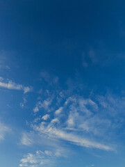 Blue Sky with Wispy White Clouds