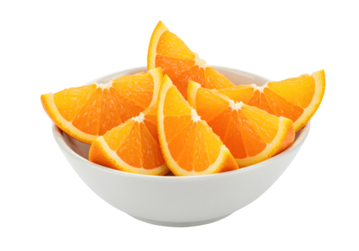 Orange Slices White Bowl Fresh Citrus Fruit Wedges Healthy Snack Vitamin Juicy Food