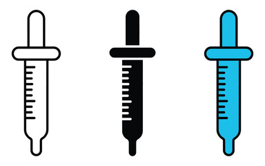 Eye dropper icon vector. scientific research, pharmaceutical development, and cosmetic product symbol. vector illustration.