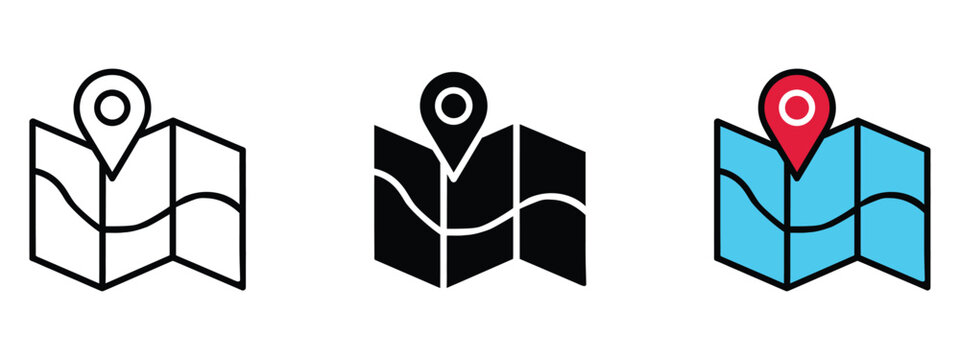 Map icon vector. exploring new destinations with ease symbol. vector illustration.