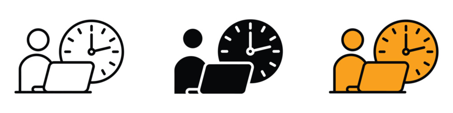 Office hour icon vector. time management, efficient workflow and deadline tracking symbol. vector illustration.