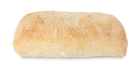 One tasty fresh ciabatta isolated on white