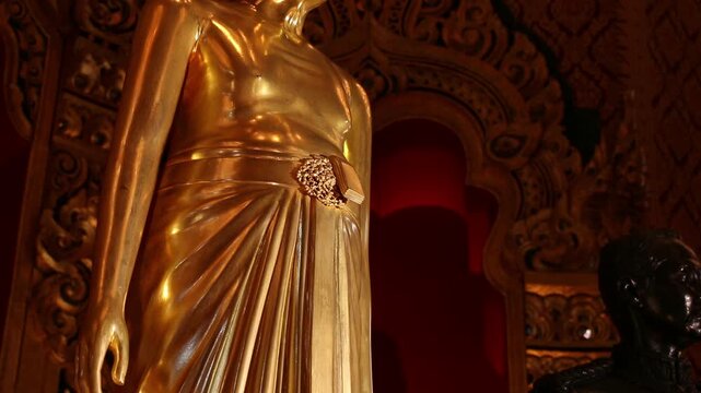 The Golden statue of monarchy in Royal Pantheon Thailand.