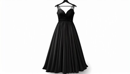 Elegant Black Evening Gown on Hanger A Timeless Classic for Special Occasions