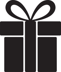 Black Gift Box Vector Silhouette