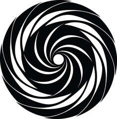 Abstract geometric swirl pattern dynamic flowing lines and shapes composition isolated on transparent background