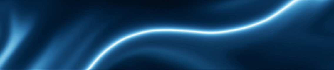 A blue background with a glowing curved line diagonally across the image in a wavy pattern