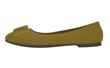 Brown flat heel shoe. vector illustration	