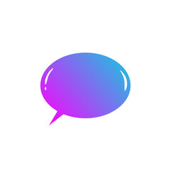 Naklejka premium Gradient Glossy Speech Bubble Icon Modern Chat Symbol for Digital UI and Messaging Designs