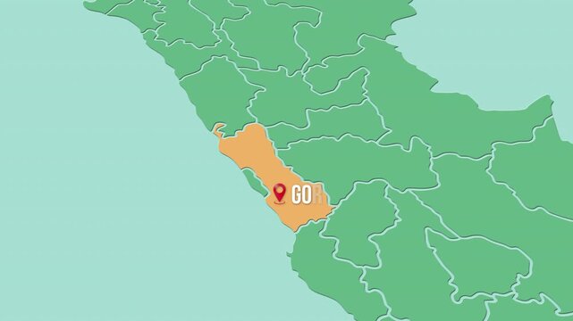 Mapa de Per&uacute; con divisi&oacute;n pol&iacute;tica resaltando el departamento de Gobierno Regional de Lima