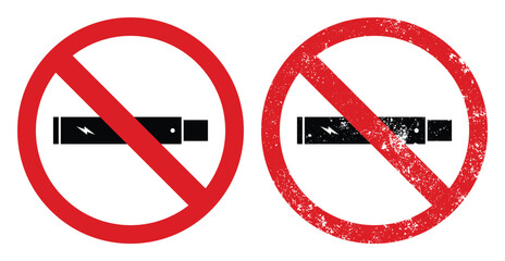 Vape Prohibition Sign Vector Illustration: No Vaping Allowed Icons