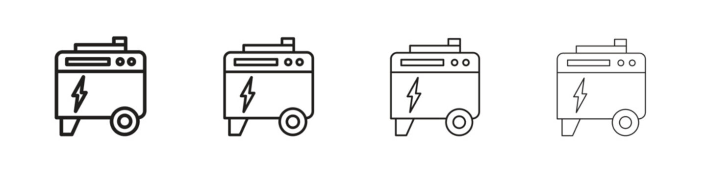Electric generator icon. editable stroke icon for graphic project