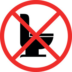 Obraz premium no toilet bowl sign icon vector