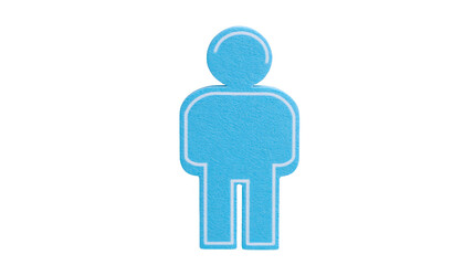 Blue human icon simple figure minimal style isolated on transparent background symbol for user profile digital avatar modern design clean and friendly appearance