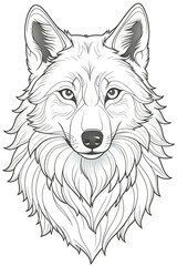 Wolf head coloring page