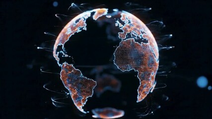 Global network connections pulsating across Earth, a dynamic visualization of international communication, data flow, and worldwide connectivity in a modern digital age - Powered by Adobe