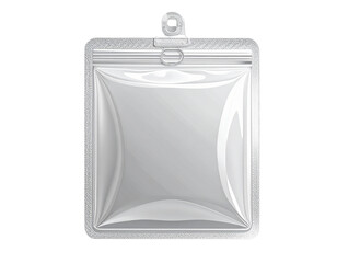 Front-Facing Clear Plastic Blister Packaging with Hang Tab, Empty and Isolated on Tra
