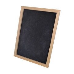 Fototapeta premium Blank black school chalk board on transparent background png