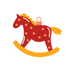 A horse Christmas tree ornament, decorations. Colored vector illustration in cartoon style.