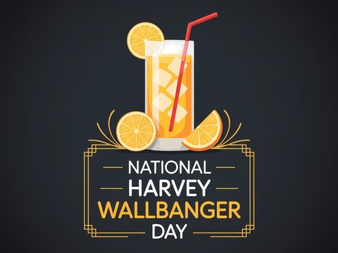Celebrate national harvey wallbanger day with a refreshing orange cocktail and festive decorative elements