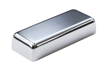 Shiny silver ingot precious metal bar for finance and investment concepts