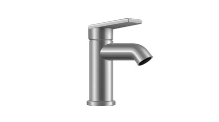 Modern metal faucet bathroom sink water tap silver plumbing fixture Modern metal faucet with sleek silver finish, designed for bathroom sink, featuring single lever handle and contemporary style