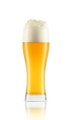 glass mug with beer and foam