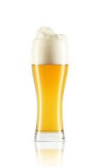 glass mug with beer and foam