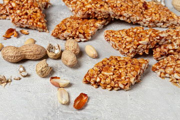 kozinaki with peanuts, dessert, gozinaki, traditional Georgian cuisine, no people,