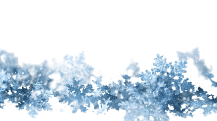 Intricate icy blue snowflakes in winter wonderland design