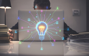 Innovation and collaboration: A central idea spreading through a network of connected users